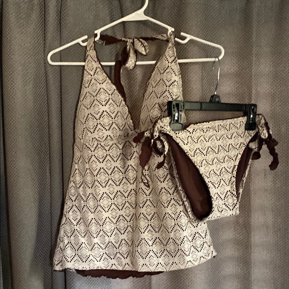 Chic Halter Crochet Tankini Top